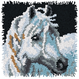 스킬자수(래치훅 Latch Hook Kit) White Horse-72-75200(래치훅바늘별도)