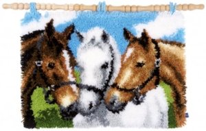스킬자수(래치훅 Latch Hook Kit) 매트 RUG KIT HORSES 0155741