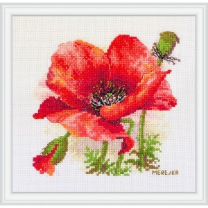 Merejka Cross Stitch Kit/Red Poppy-K-187