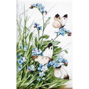 LETISTITCH Kit/ Butterflies and bluebird flowers-939