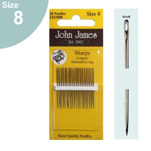 존제임스 아플리케바늘 Sharps 8호(20개세트)-JJ11008