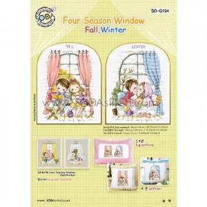 A01c (소)포시즌윈도우(가을,겨울)-Four Season Window-Fall,Winter  (십자수 도안)