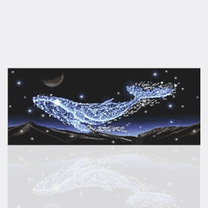 S3D-밤하늘고래 가로100x 세로40cm 보석십자수