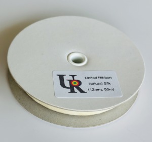 UR 실크리본자수실 염색하지않은 Natural생지 Silk 100%(12mm폭, 50m롤)