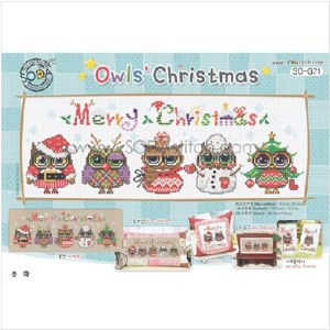 (SO-G71)부엉이크리스마스(Owls&#039; Christmas) 십자수 도안