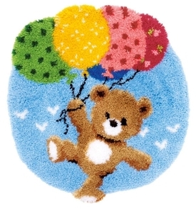 스킬자수(래치훅) 매트 Bear with Baloons-0153592 