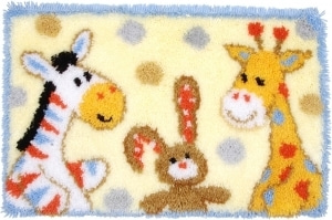 스킬자수(래치훅 Latch Hook Kit) Carpet 매트 Furry Friends-0154457 