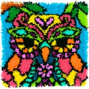 스킬자수(래치훅 Latch Hook Kit) Colorful Owl-72-75001(래치훅바늘별도) 